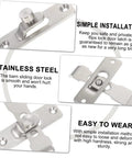 Stainless Steel Sliding Barn Door Lock And Latch Heavy Duty Rotating Hasp With Secure Gate Bolt Built Tough For Cranked Tight Security And A No Fuss Setup To Keep Your Spot Locked Up Smooth, showing installation details.