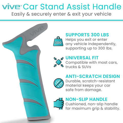 Car Handle Assist For Elderly And Disabled Scratch Proof Auto Grab Bar Cane Support Aid with features listed