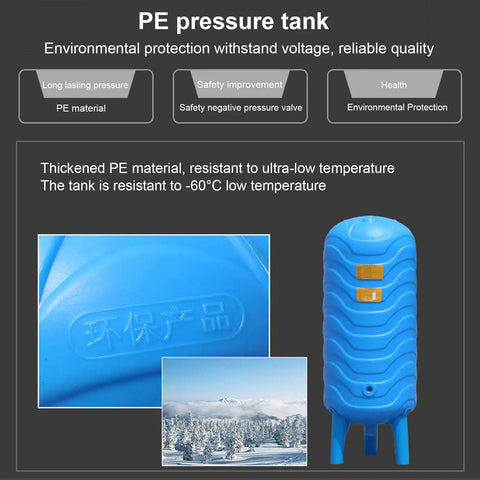 Premium PE Plastic Well Pressure Tank For Home Water System And Booster Tank Durable Water Storage Bladder in blue material