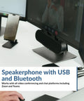 USB And Bluetooth Speaker Bar For PC With Built-In Speakerphone, Clamps To Monitors Up To 2 Inch Thick, 20 Watt Desk Speaker System