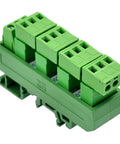 Slim DIN Rail Mount Pluggable Screw Terminal Block Distribution Module 15-Position 5x3, 300V 10A Per Position, 5.08mm Pitch