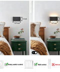 Modern Wood LED Linear Wall Sconce, Mini Up Down Wall Mount Light, Hardwired, UL Listed, Wood Wall Lighting Fixture for Bedroom, Living Room, Stairway, Hallway, (Black) 2 Pack installed beside bed.