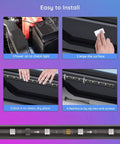 Steps to install Underglow Car Lights Kit with RGBIC LED Strips, including power check, surface prep, adhesion, and reinforcement.