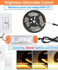 Dimmable LED Driver 12V DC 60W Quiet Operation Universal Regulated Power Supply for LED Strip Lights setup