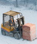 KEMIMOTO forklift cab cover with clear PVC enclosure, 0.5mm film, rear window, rainproof.