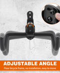Adjustable angle of Two Pack Wall Mount Bike Racks For Indoor Storage Heavy Duty Rubber Coated Hooks Space Saving Garage Hangers Easy No Assembly Required Horizontal Bicycle Wall Rack