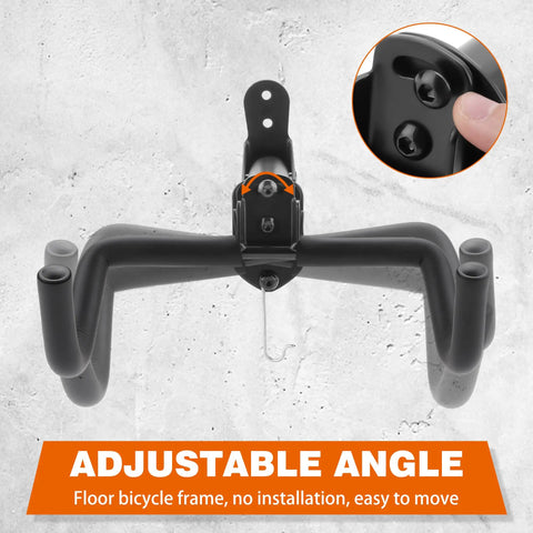 Adjustable angle of Two Pack Wall Mount Bike Racks For Indoor Storage Heavy Duty Rubber Coated Hooks Space Saving Garage Hangers Easy No Assembly Required Horizontal Bicycle Wall Rack