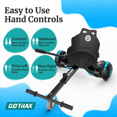 HoverflyKart Seat Attachment For 6.5 Inch To 10 Inch Self Balancing Scooters, Adjustable Frame Length And Handlebar Control