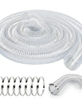 30 Ft Long 6 Inch PVC Dust Collection Hose Flexible Puncture Resistant Vacuum Hose With 8 Stainless Steel Clamps Clear Hose
