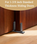 4 Pack Sliding Closet Door Floor Guides With Screws Black ABS bottom guides for 1-3/8 inch thick sliding doors, installed view