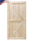 Unfinished Spruce Barn Door 42 In By 84 In With Classic British Brace Modern Style Solid Wood Single Door Ready To Stain Or Paint