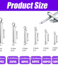 Cotter pin assortment kit, stainless steel 304, 360 pcs in 6 sizes, Amazon brand