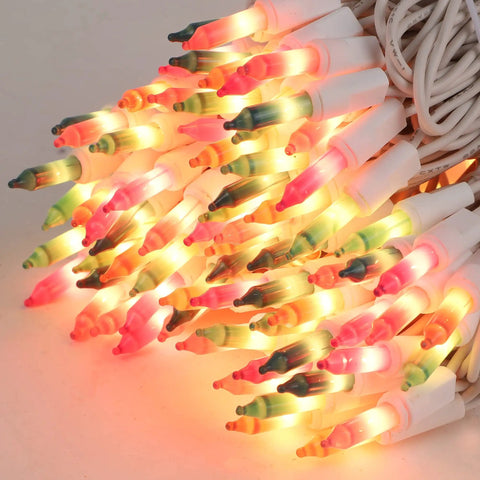 Easter String Lights 50 Count White Wire Pastel Fairy Lights Multicolor 11.5 Ft 120V UL Certified Cozy Vibe close-up