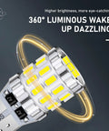 Pack Of 2 Car Wide Led Lights 3W Bulbs Aluminum Reading Lights License Plate Lights Instrument Panel Lights Auto Bulb Replacements Universal Fit For Most Cars, Trucks, SUVs White showing 360° light