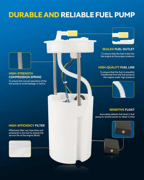 Diagram of Fuel Pump Assembly Replacement For Honda Accord 2003 2007 2.4L And Acura TSX 2004 2008 2.4L Without California Emissions System Direct Fit Replaces E16307 E8513 P76323M P76374M SP1344 SP8002M showing components and functions.