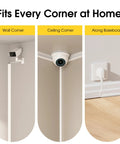 Large Corner Cable Concealer For Walls Floors And Ceilings Paintable Wire Covers shown in wall, ceiling, baseboard corners