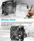 80mm 12V DC axial exhaust fan with adjustable speed controller for DIY soldering and 3D printer enclosures, fume extractor
