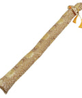 Silk Brocade Carrying Bag With Tassel 53 Inch Sword Case For Katanas Tai Chi Broadswords Wakizashi And Cosplay Gear In Floral Gold Dust