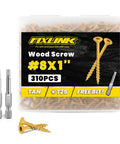 1 Inch Deck Screws Size 8 310 PC Epoxy Coated T25 Star Bit Outdoor Wood Decking Fence Screws Built to Last 1500 Hour Salt Spray Rust Resistant Ideal for Pressure Treated Lumber and Composite Decks