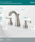 Elmhurst Two-Handle Widespread Bath Faucet In Brushed Nickel For 3-Hole 6 To 16 Inch Install, ADA Compliant WaterSense Fixture displayed