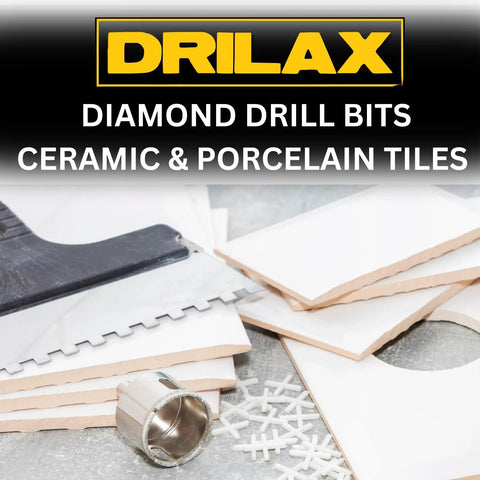 2 Inch Diamond Hole Saw For Tiles And Glass With 3/8 Inch Shank Pro Grade Ceramic Porcelain Granite Quartz Drill Bit shown on tiles