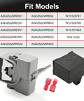 Refrigerator Start Device Relay And Run Capacitor Kit For Whirlpool Kenmore Models shown with relay and capacitor components.