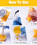 Teexpert epoxy resin pigment paste set, 6 colors, 10.15oz; step-by-step resin coloring demo with yellow pigment.