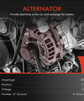 Alternator For Toyota Tacoma Tundra And 4Runner 1999 To 2004 3 4L 12V 80A Clockwise 4 Groove Pulley Replacement engine view
