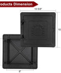 Tough As Nails Cast Iron Fireplace Chimney Cleanout Door 8 By 8 Inch Ash Dump Cover with flame motif dimensions shown.