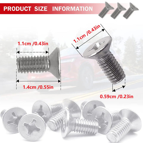 8 Piece Stainless Steel Brake Disc Rotor Retaining Screws Kit For Front And Rear Bolt On, No Rust, Long Lasting Strength, sizes shown