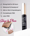 Super Strong Lash Glue For Strip Lashes With Brush-On Applicator, Waterproof 48-Hour Hold, Quick-Drying Formula, Black Tube