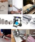 Collage showing usage of 280 Piece Set Screw Kit With 28 Sizes Metric And SAE Allen Grub Screws In 304 Stainless Steel Internal Hex Drive Cup Point