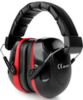 Boss Level Noise Reduction Ear Muffs For Shooting And Range Safety, Cushioned Hearing Protection With SNR 34dB, black and red design
