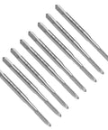 8 Piece Set Straight Flute Thread Taps For 2 56 UNC Right Hand Threading High Speed Steel HSS 6542 arranged in a row