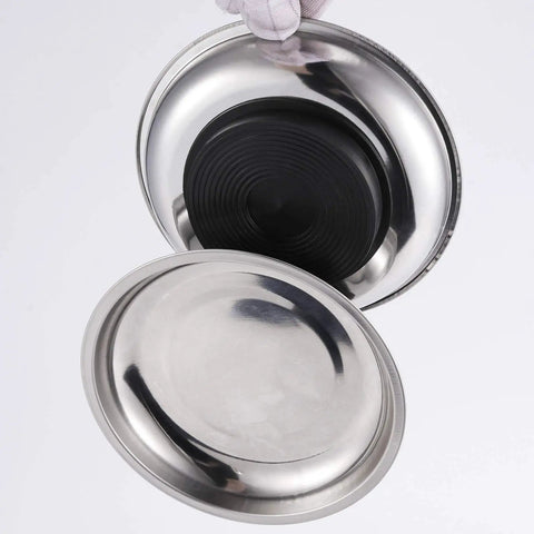 8 Piece Magnetic Bowls And Trays Set 6 Inch Round Stainless Steel Magnetic Parts Organizer with two detached bowls