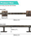 Rustic 12 Inch Heavy Duty Barn Door Handle Pull For Sliding Doors Solid Metal Construction With Oil Rubbed Bronze Finish