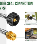 5 Foot Propane Hose Adapter For 1lb To 20lb Converters Connects to LP Appliances and Propane Tanks