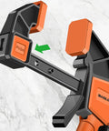 Heavy Duty Woodworking Bar Clamps With Quick Release, Steel Construction, close-up of quick-release mechanism