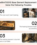 Troubles WB44T10010 Bake Element Replacement Solves: oven won't heat, uneven heating, burned element.