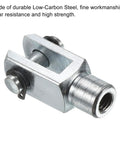 M6x1 Air Cylinder Rod Clevis End 3 Pack Female Thread Y Connector 33mm Length For Air Cylinder Foot Mounting Work Silver Low-Carbon Steel