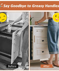 Comparison of cabinet use with Hands Free Cabinet Foot Pull for Trash Cans and Doors Universal Mounting Kit.