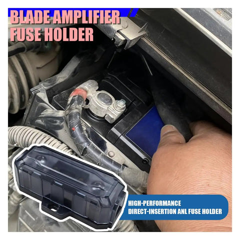 Heavy Duty Inline Anl Fuse Holder With 200 Amp Fuses For One Zero Or Four Gauge Awg Car Audio Wiring, mounted in vehicle.