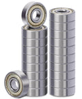 20-Pack 608 ZZ Sealed 8mm x 22mm x 7mm Double Iron Shield Deep Groove Steel Miniature Ball Bearings for Skateboards