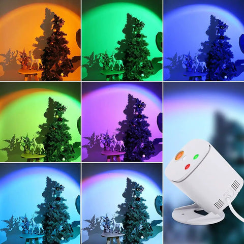 Christmas tree with Sound Activated Laser Party Lights For DJs And Home Parties in 7 RGB colors, device timer shown