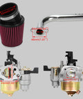 Predator 212 Stage 1 Carb Kit With 212 Exhaust Pipe For Predator 212 224cc engines showing carburetor and exhaust dimensions
