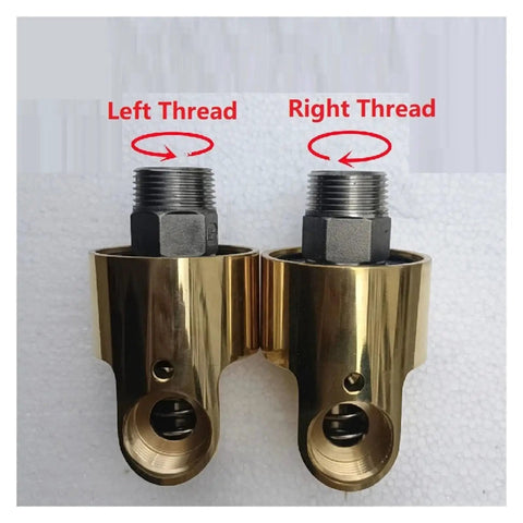 DN15 Half Inch 360 Degree Rotating Joint Brass Swivel Connector for Water Air and Oil Sprays Right Thread Heavy Duty No Fuss Spray Union With Smooth Movement and High Flow Brass, right-thread view