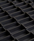 Interlocking Garage Floor Tiles Diamond Pattern Non Slip Heavy Duty Copolymer 12X12 Inch Modular Tiles 48 Pack Black surface detail