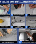 Car ceiling installation tutorial for Split 4 Color 12W Car Starlight Headliner Kit With 1000 Fiber Optic Strands, App And RF Remote.