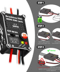 Upgrade 30A Brushless ESC And 1621 3500KV Outrunner Motor Transmission Combo Kit For TRX4M installation steps infographic.