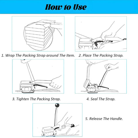 How to use Heavy Duty Stainless Steel Strapping Tool Manual Belt Bundler for 13 to 19mm metal strap packers.